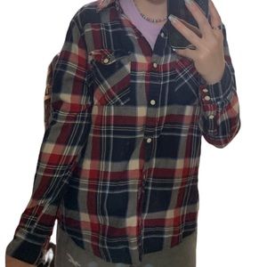 Forever 21 Blue Red and White Flannel